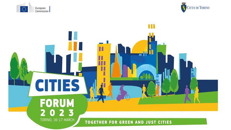 Logo des Cities Forum 2023: Together for Green and Just Cities