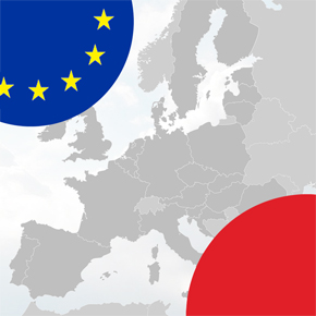 Europa Japan Flagge