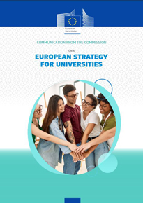 Cover European Strategy for Universities, Personen legen Hände übereinander