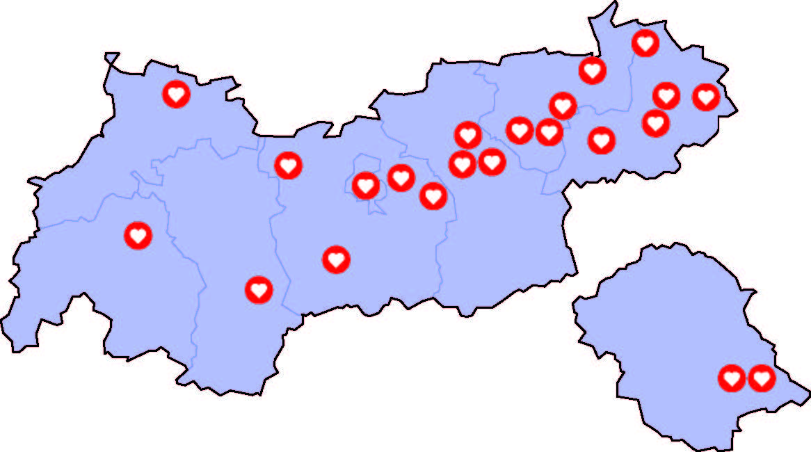 Landkarte Tiroler Gutscheinsysteme